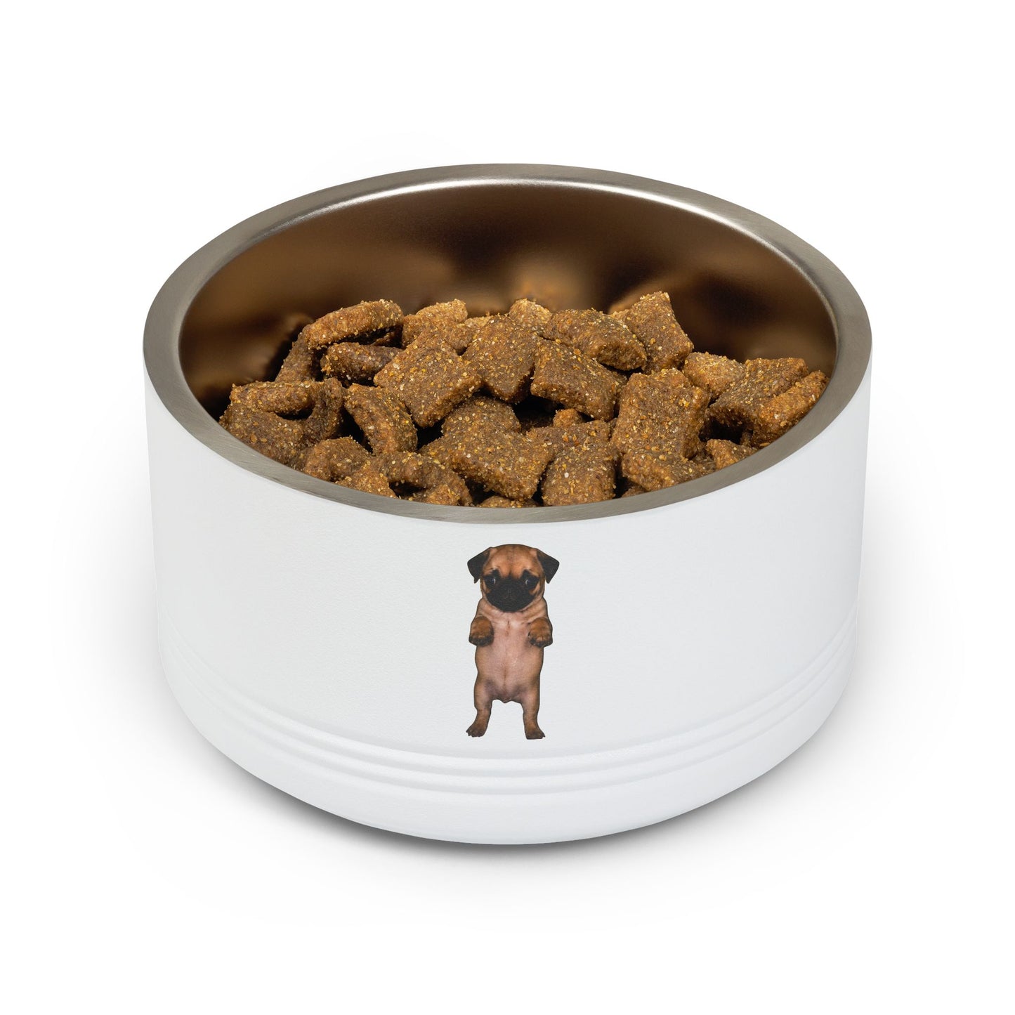 Cute Dog Pug Standing 18oz Stainless Pet Bowl