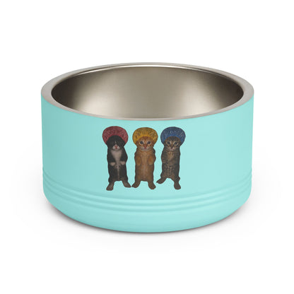 Cute Kittens in Bonnets Trio Pet Bowl Stainless Steel (18oz)
