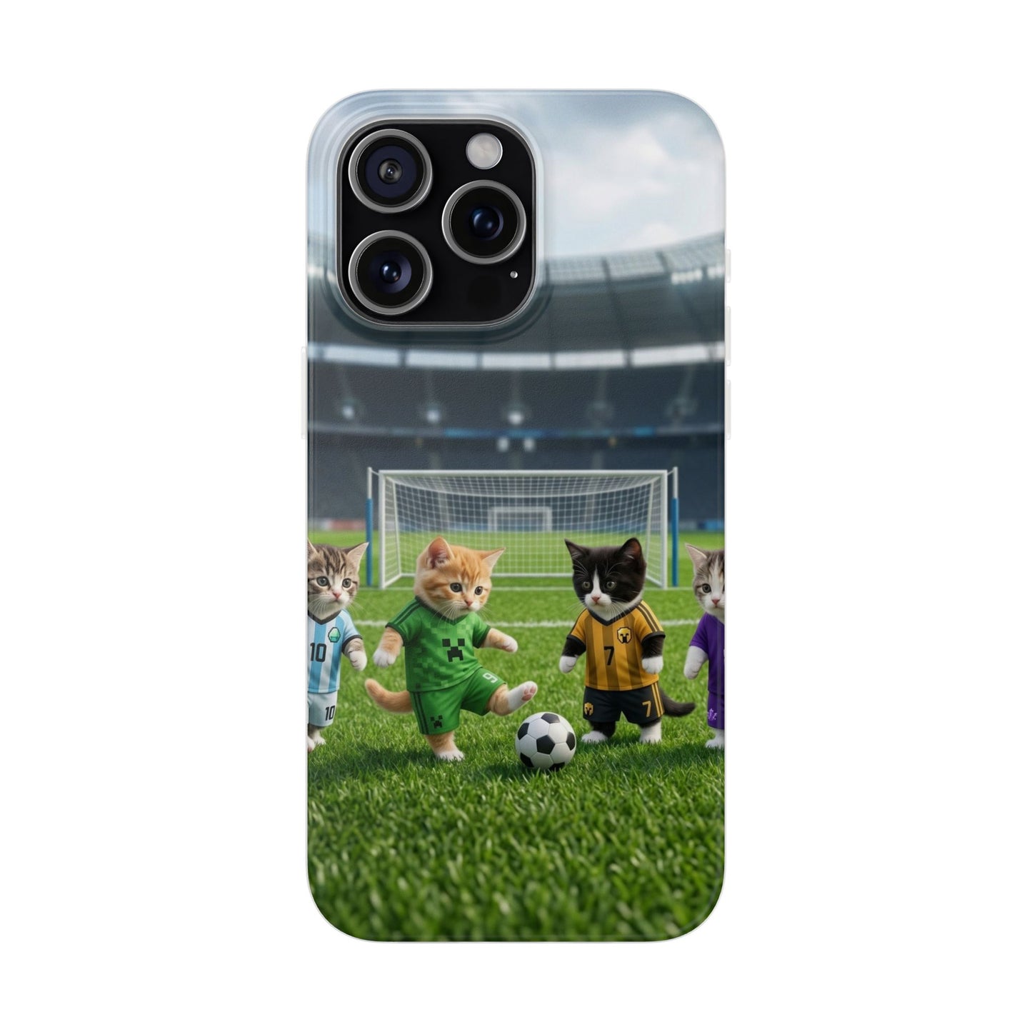 Cute Soccer Cats Phone Case — Kawaii Football Kit iPhone Cover