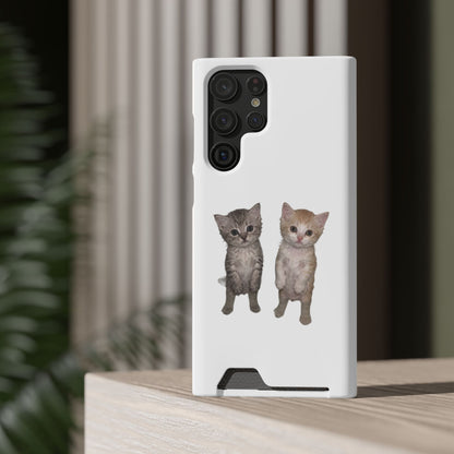 Duo Cute Kitten Phone Case with Card Holder
