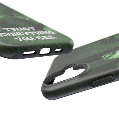 Phone Case 'Trust Everything You See' Green Dog Photo Magnetic Impact-Resistant Case