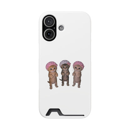 Cute Three Kittens Phone Case with Card Holder