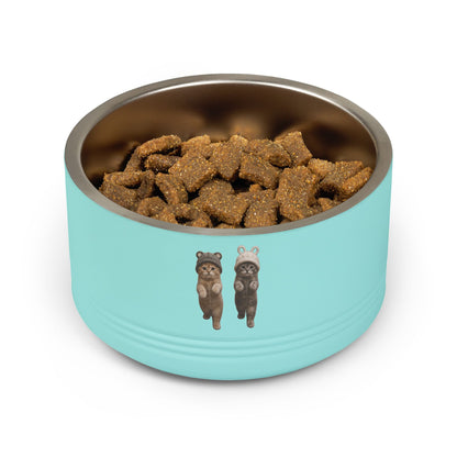 Cute Kittens in Hats Stainless Steel  Pet Bowl  18oz