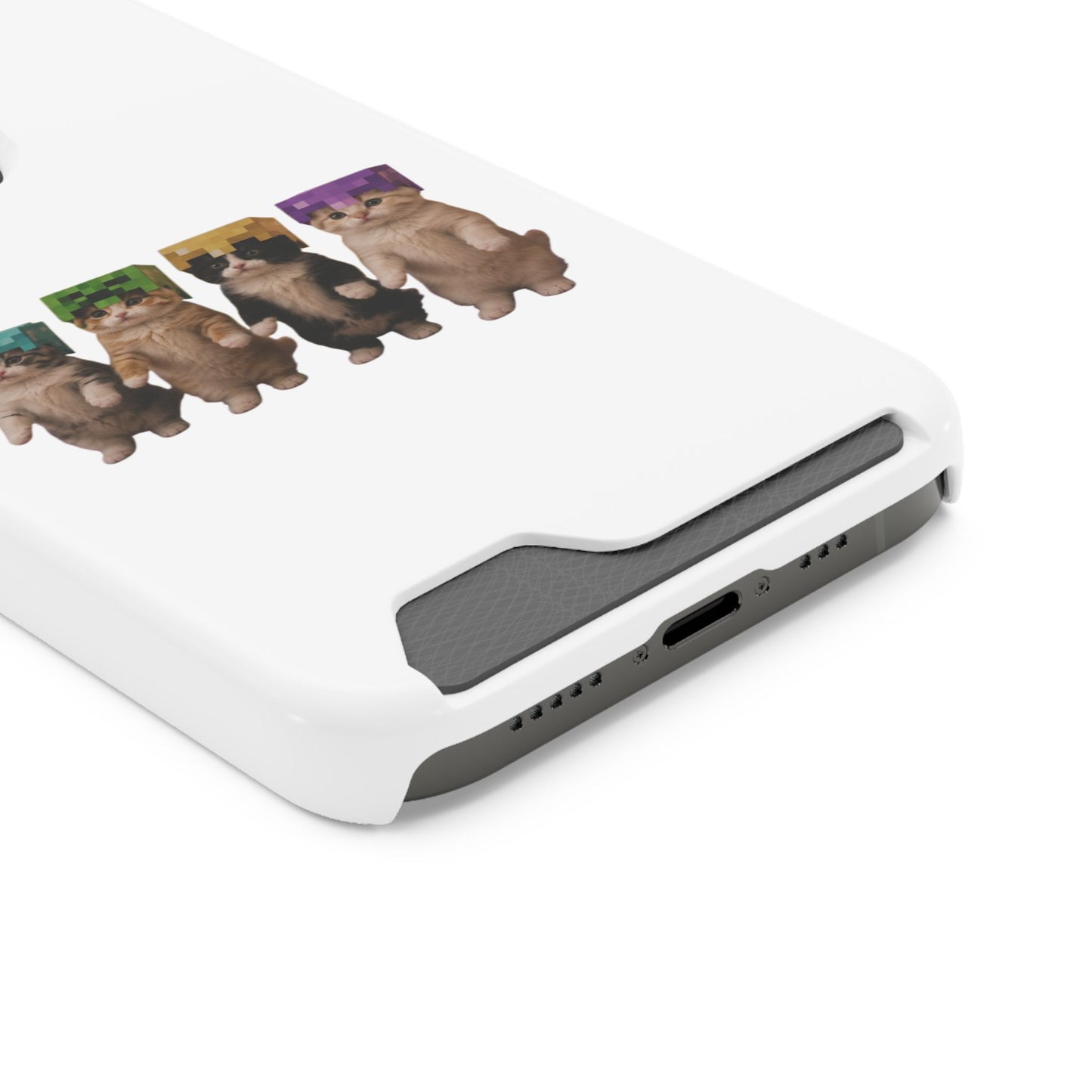 Minecraft Kittens Cat Phone Case with Card Holder