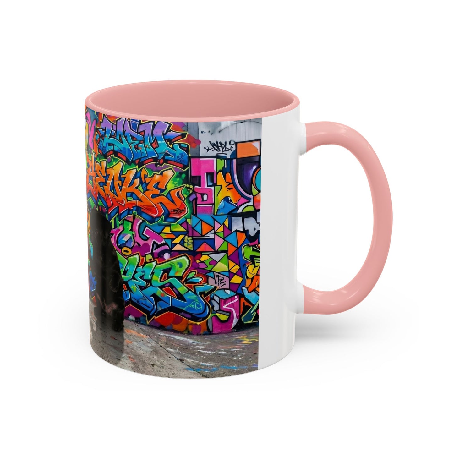 Graffiti Pug Coffee Mug — Colorful Street Art Accent Mug (11/15oz)
