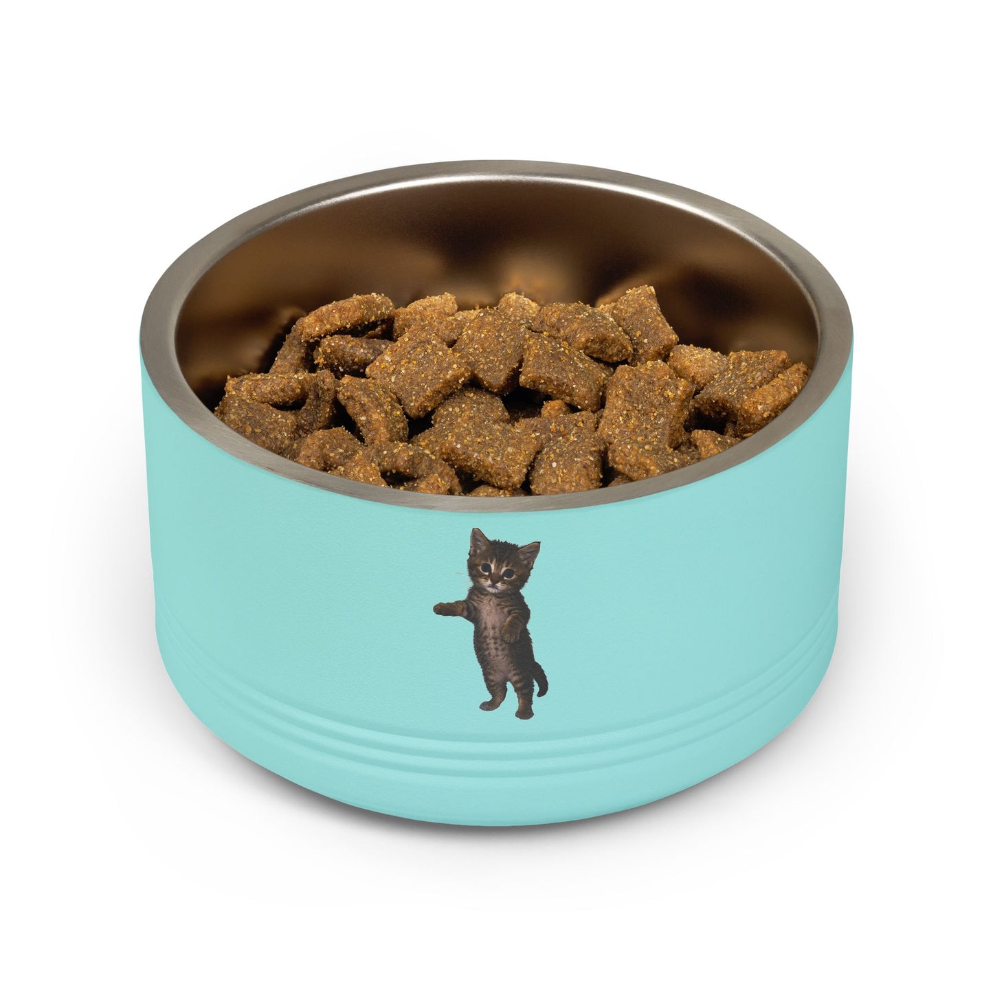 Cute Standing Kitten  Stainless Steel  Pet Bowl  18oz
