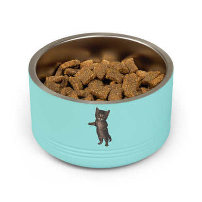 Cute Standing Kitten  Stainless Steel  Pet Bowl  18oz