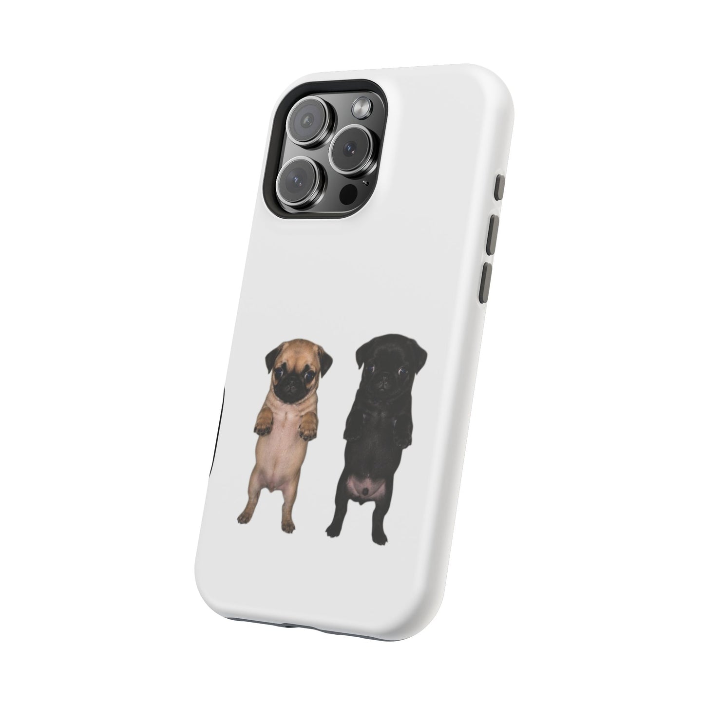 Cute Standing Pug Duo Magnetic Impact-Resistant Phone Case
