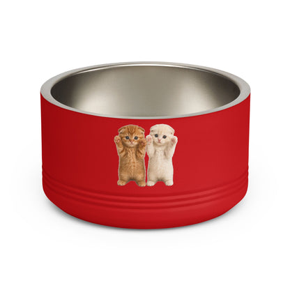 Cute Cat Kitten Pair 18oz Stainless Pet Bowl