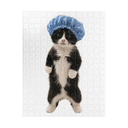 Cat in Shower Cap Jigsaw Puzzle