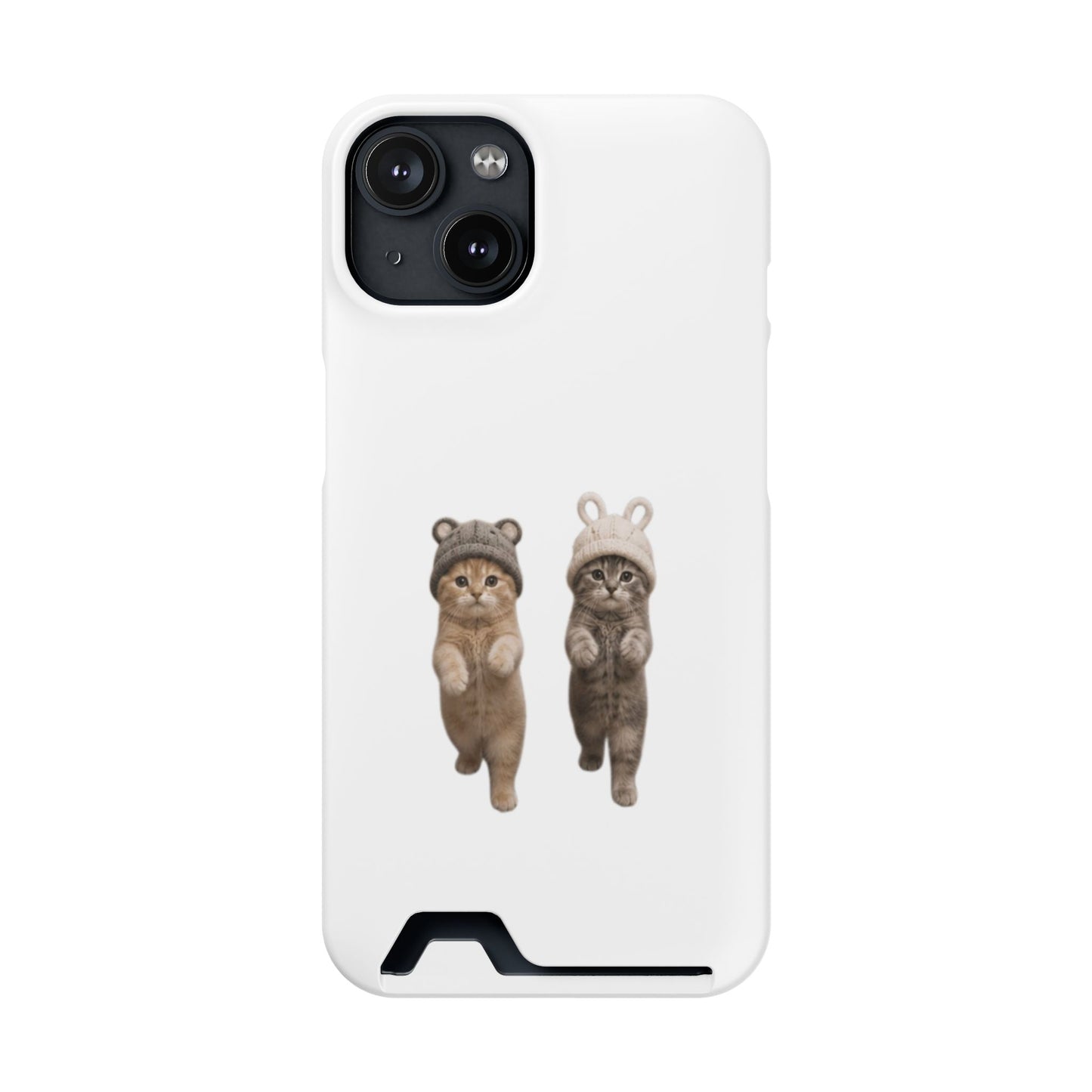 Kawaii Cats with Bear & Bunny  Cute Cat Duo Phone Card Case
