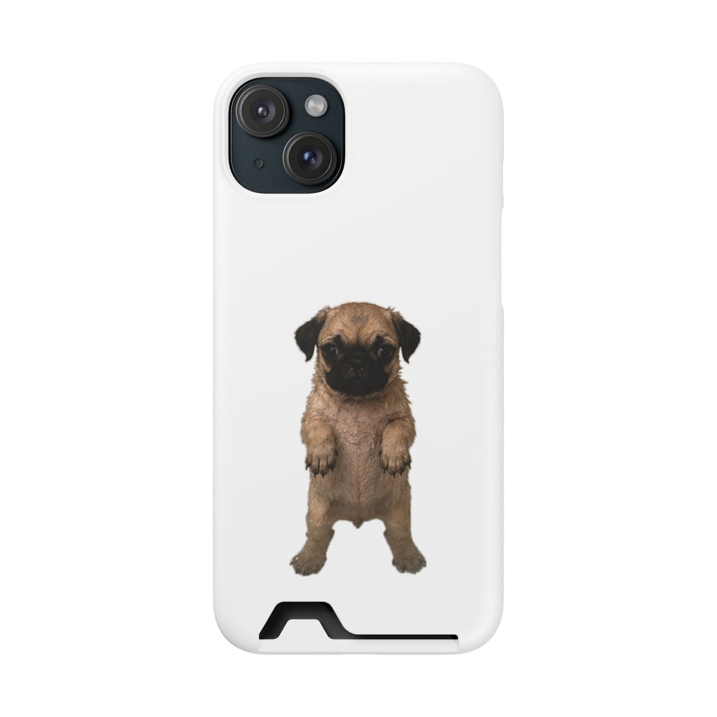 Cute Standing  Pug Card Holder Phone Case