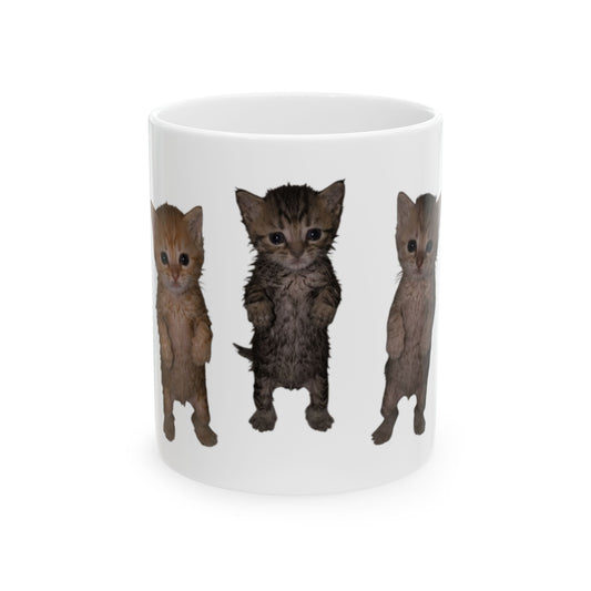 Cute Standing Kittens Ceramic Mug (11oz, 15oz)