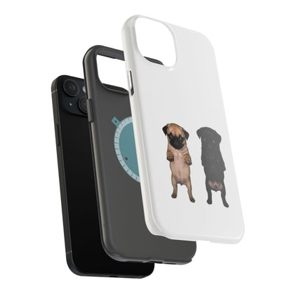 Cute Standing Pug Duo Magnetic Impact-Resistant Phone Case