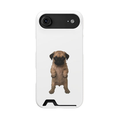 Cute Standing  Pug Card Holder Phone Case