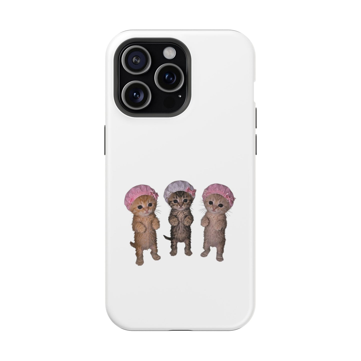 Cute Standing Kittens with Shower Caps  Phone Case