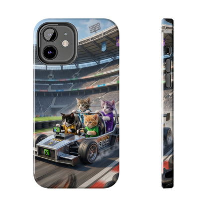 Racing Cats Tough Phone Case — Cute Kittens Driving Racecar Phone Cover