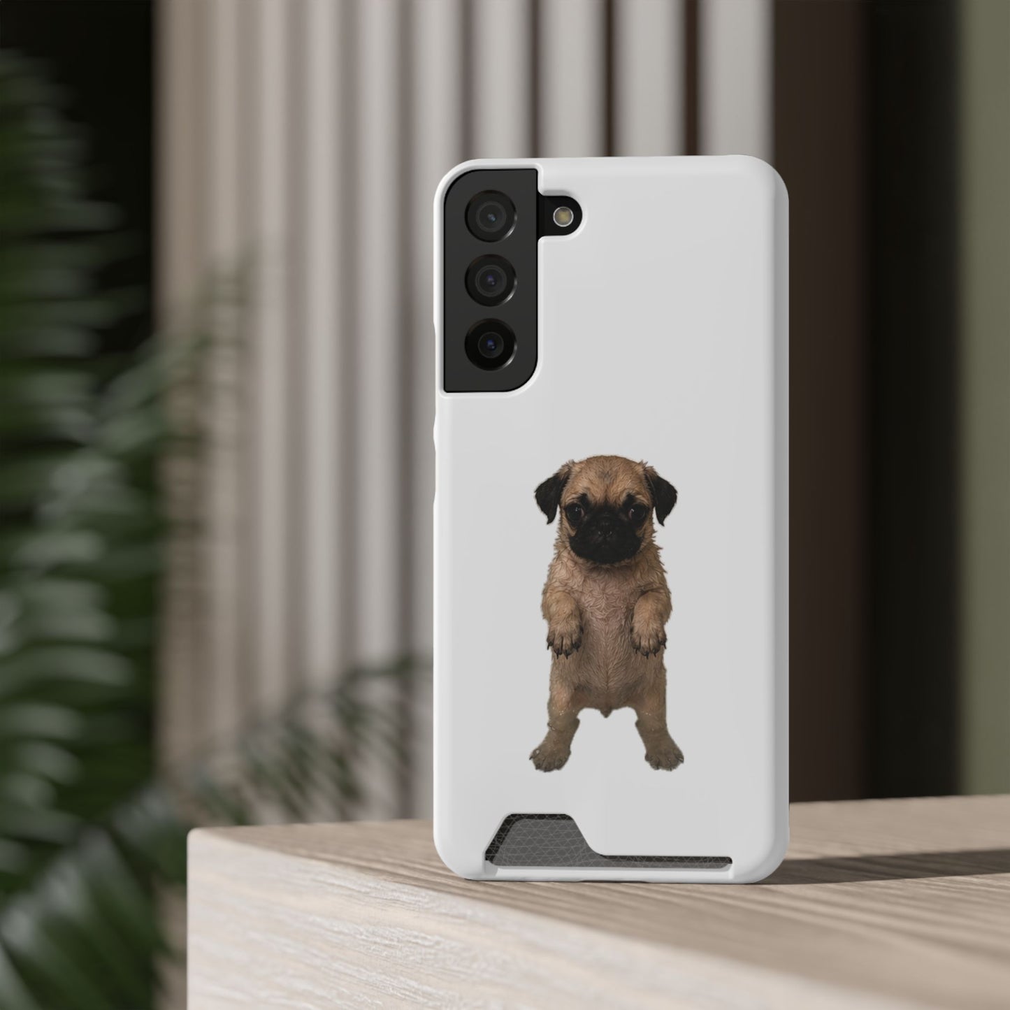 Cute Standing  Pug Card Holder Phone Case