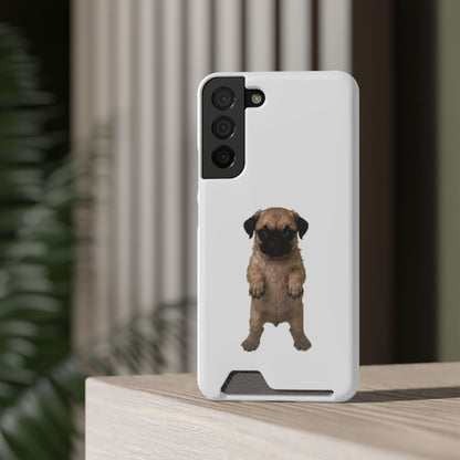 Cute Standing  Pug Card Holder Phone Case