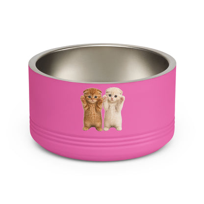 Cute Cat Kitten Pair 18oz Stainless Pet Bowl