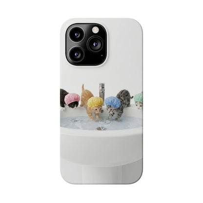 Slim Phone Case — Cute Kittens in Bathtub Design