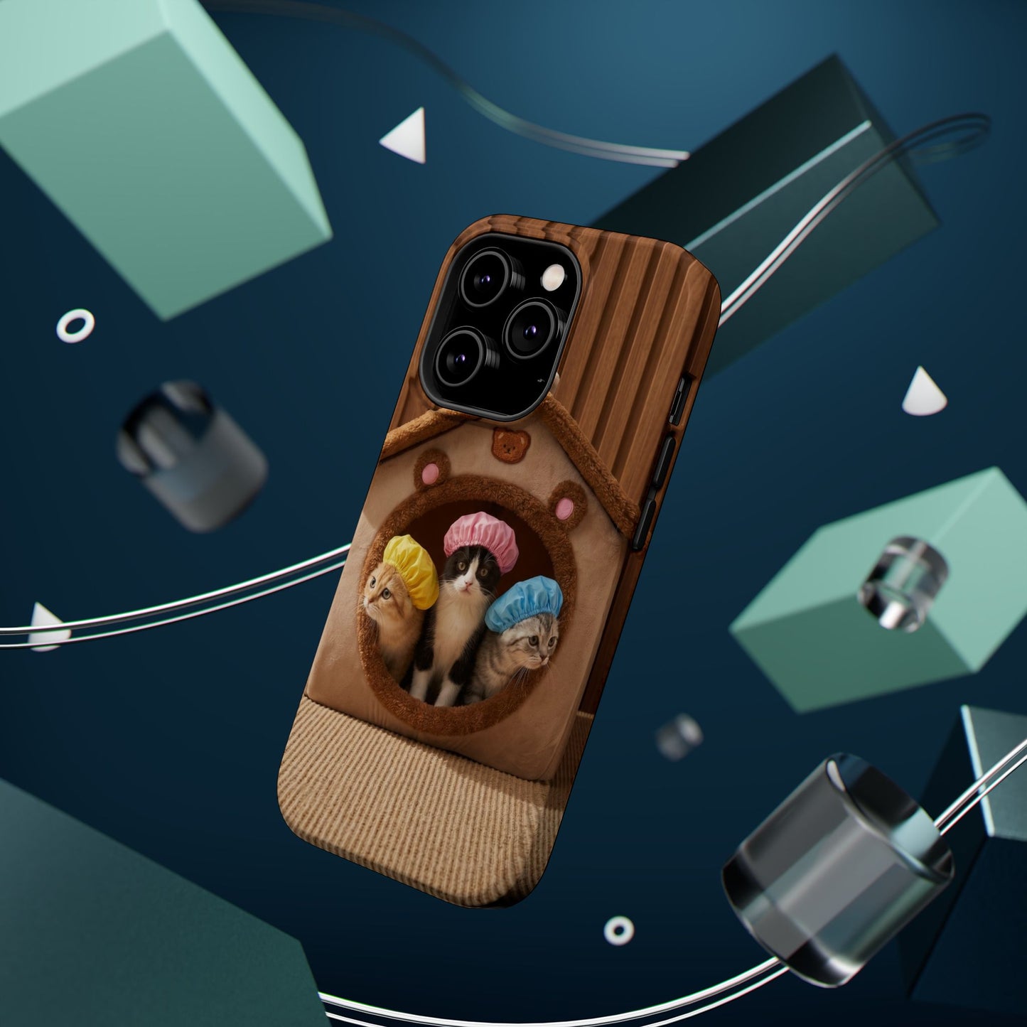 Cute Kittens in Cozy House Phone Case — Magnetic Impact-Resistant Case