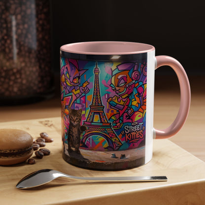 Street Kitties Graffiti Coffee Mug — Colorful Cat Art Accent Mug (11/15oz)