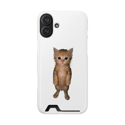Cute Standing Kitten Phone Case with Card Holder