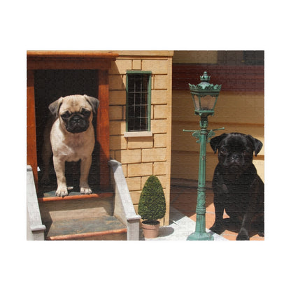 Pug Pair Photo Puzzle — 252/520/1014-Piece Jigsaw