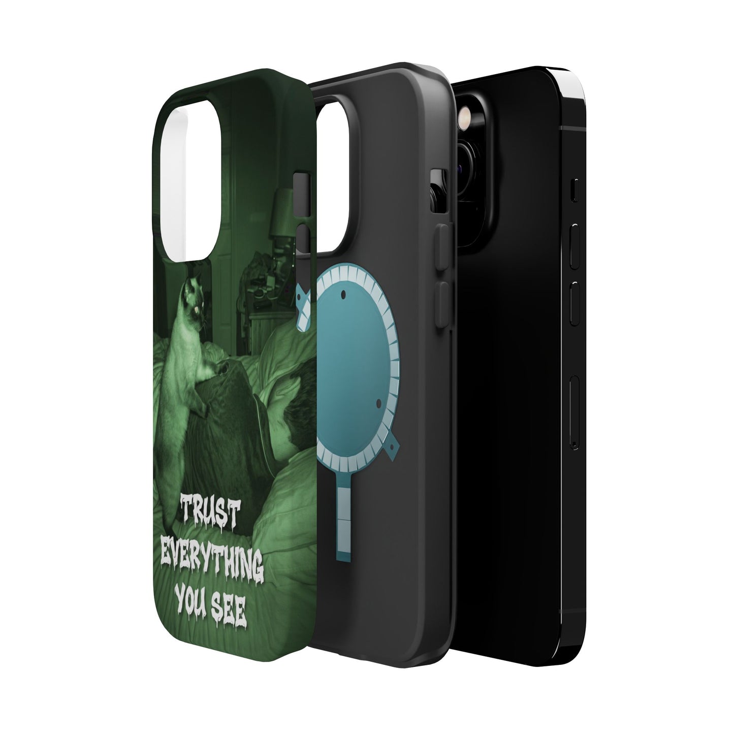 Phone Case 'Trust Everything You See' Green Dog Photo Magnetic Impact-Resistant Case