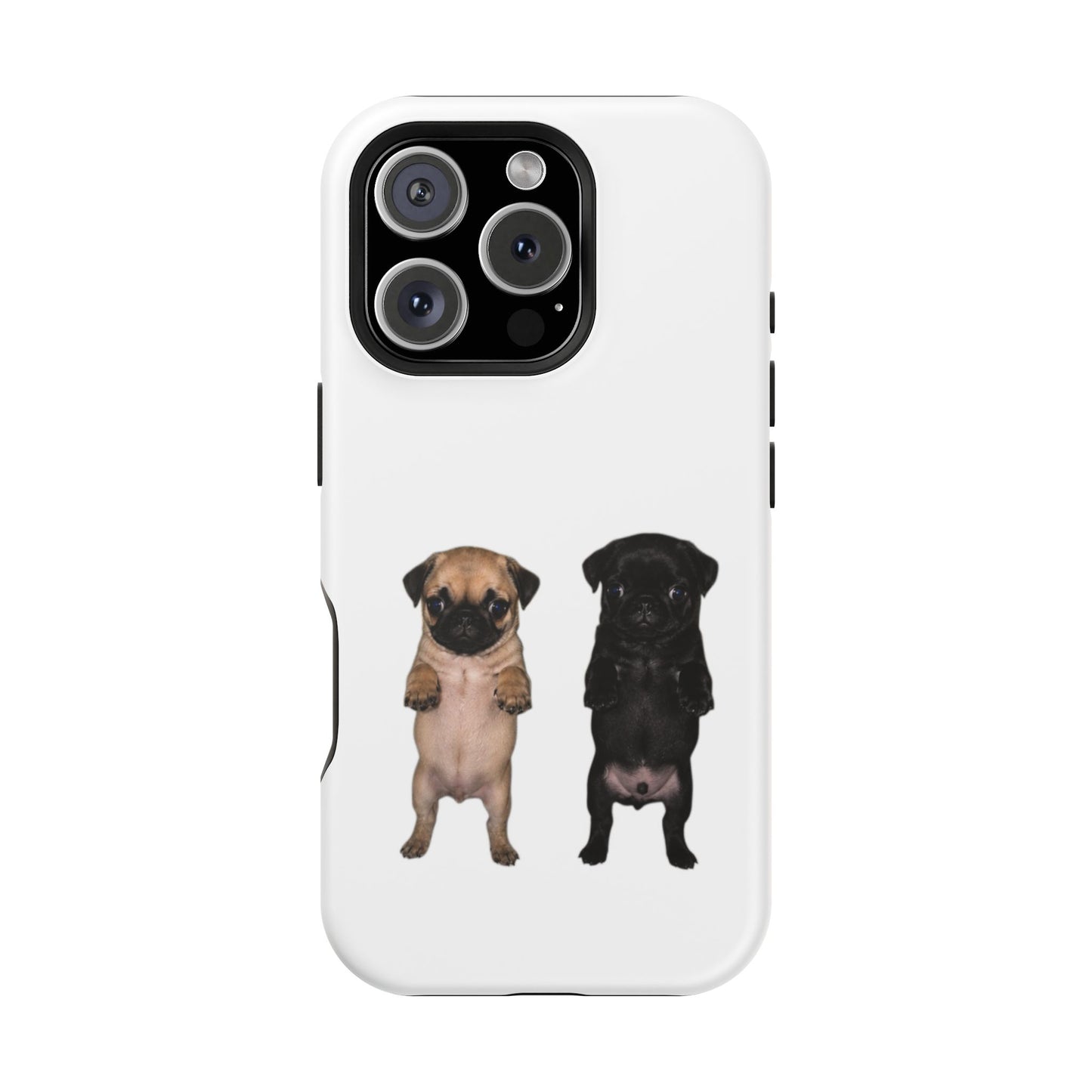 Cute Standing Pug Duo Magnetic Impact-Resistant Phone Case
