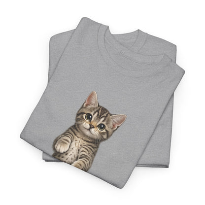 Standing Tabby Kitten T-Shirt — Cute Cat Graphic Tee for Cat Lovers