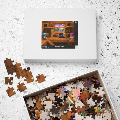 Cozy Cat Cabin Jigsaw Puzzle — Cute Cats in a Wooden Loft (110–1014 pcs)