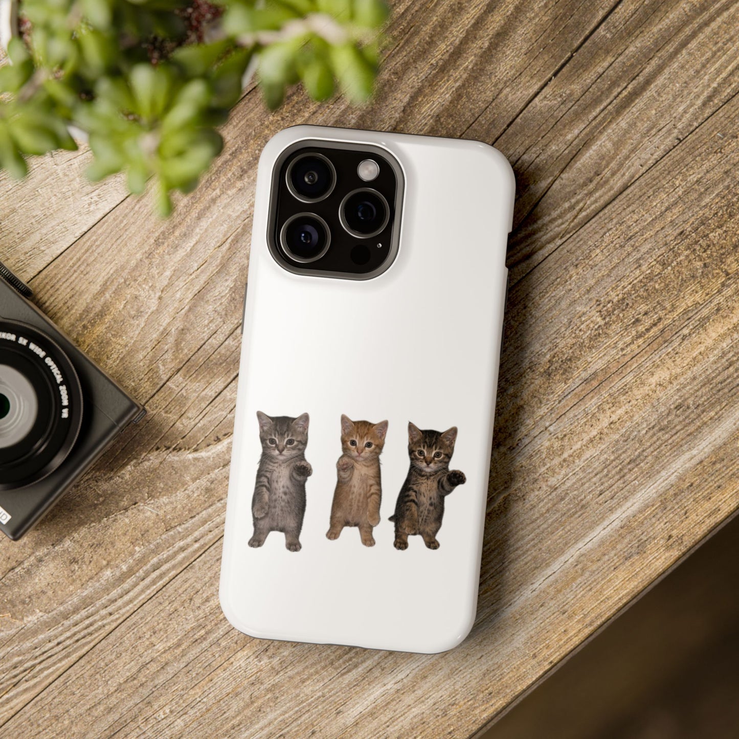 Cute Standing Trio Kittens Dancing Magnetic Impact-Resistant Phone Case