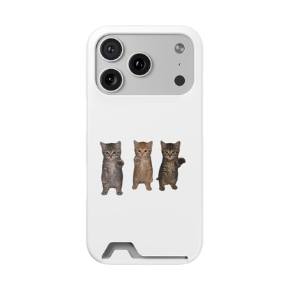 Cute Trio Kittens Phone Case with Card Holder