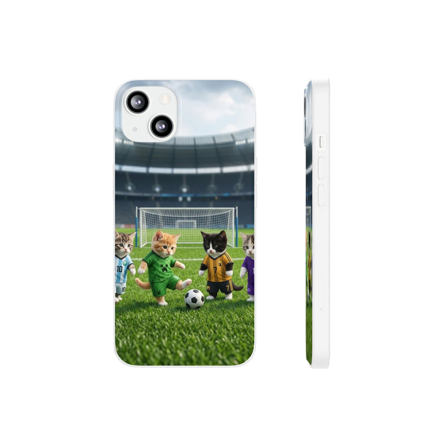 Cute Soccer Cats Phone Case — Kawaii Football Kit iPhone Cover