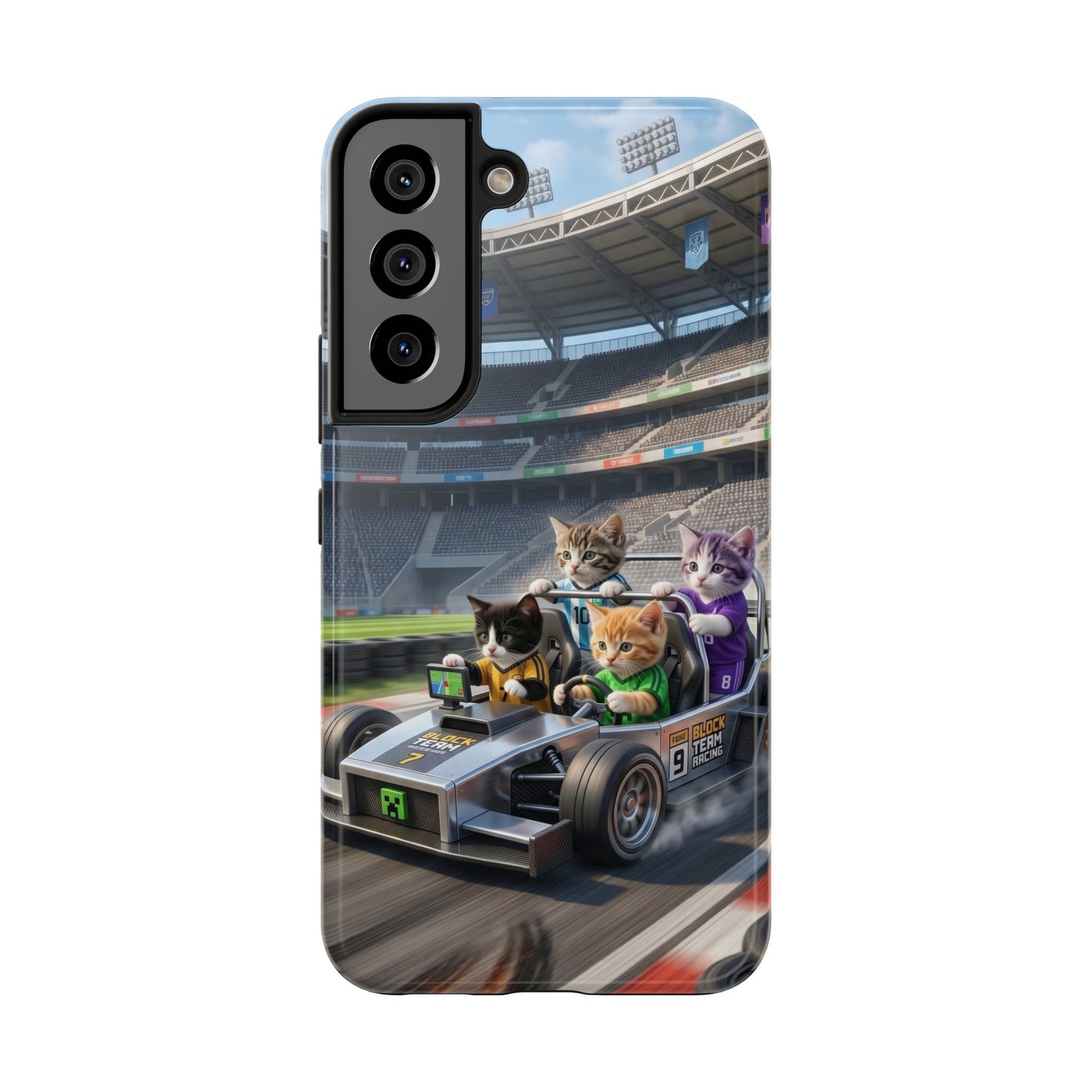 Racing Cats Tough Phone Case — Cute Kittens Driving Racecar Phone Cover