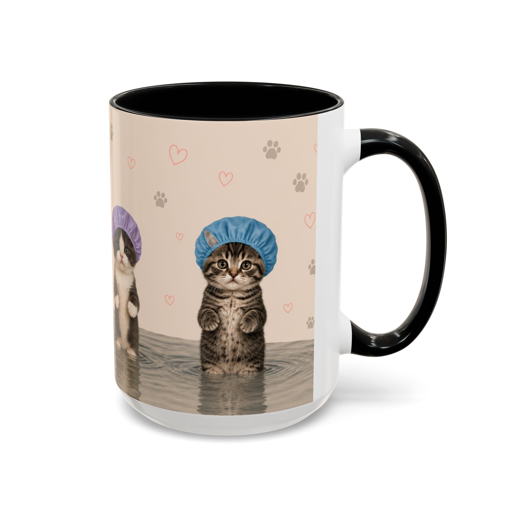Cute Kittens in Shower Caps Accent Coffee Mug – 11/15oz