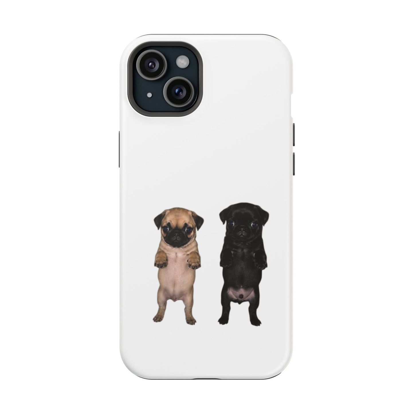Cute Standing Pug Duo Magnetic Impact-Resistant Phone Case