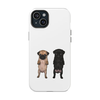 Cute Standing Pug Duo Magnetic Impact-Resistant Phone Case