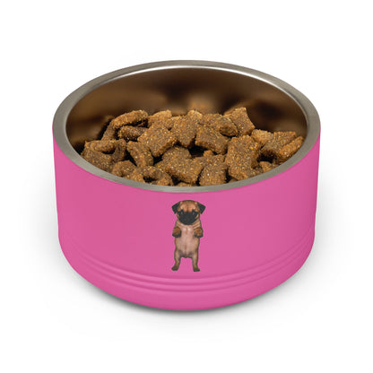 Cute Dog Pug Standing 18oz Stainless Pet Bowl