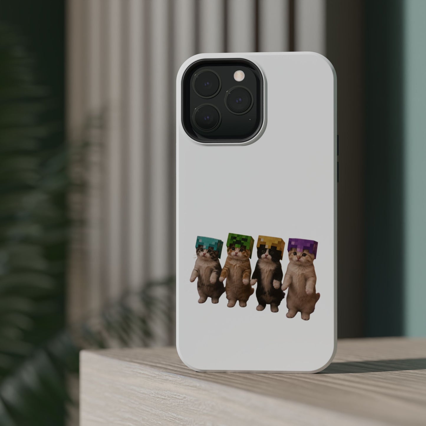 Dancing Kittens Minecraft Helmet Magnetic Impact-Resistant Phone Case