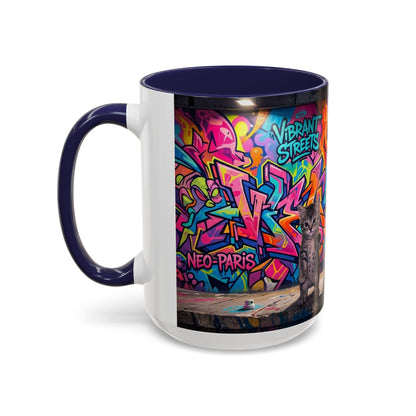 Street Kitties Graffiti Coffee Mug — Colorful Cat Art Accent Mug (11/15oz)