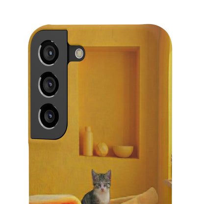 Cat Cozy Phone Case – Cute Kittens in Yellow Living Room Snap Case