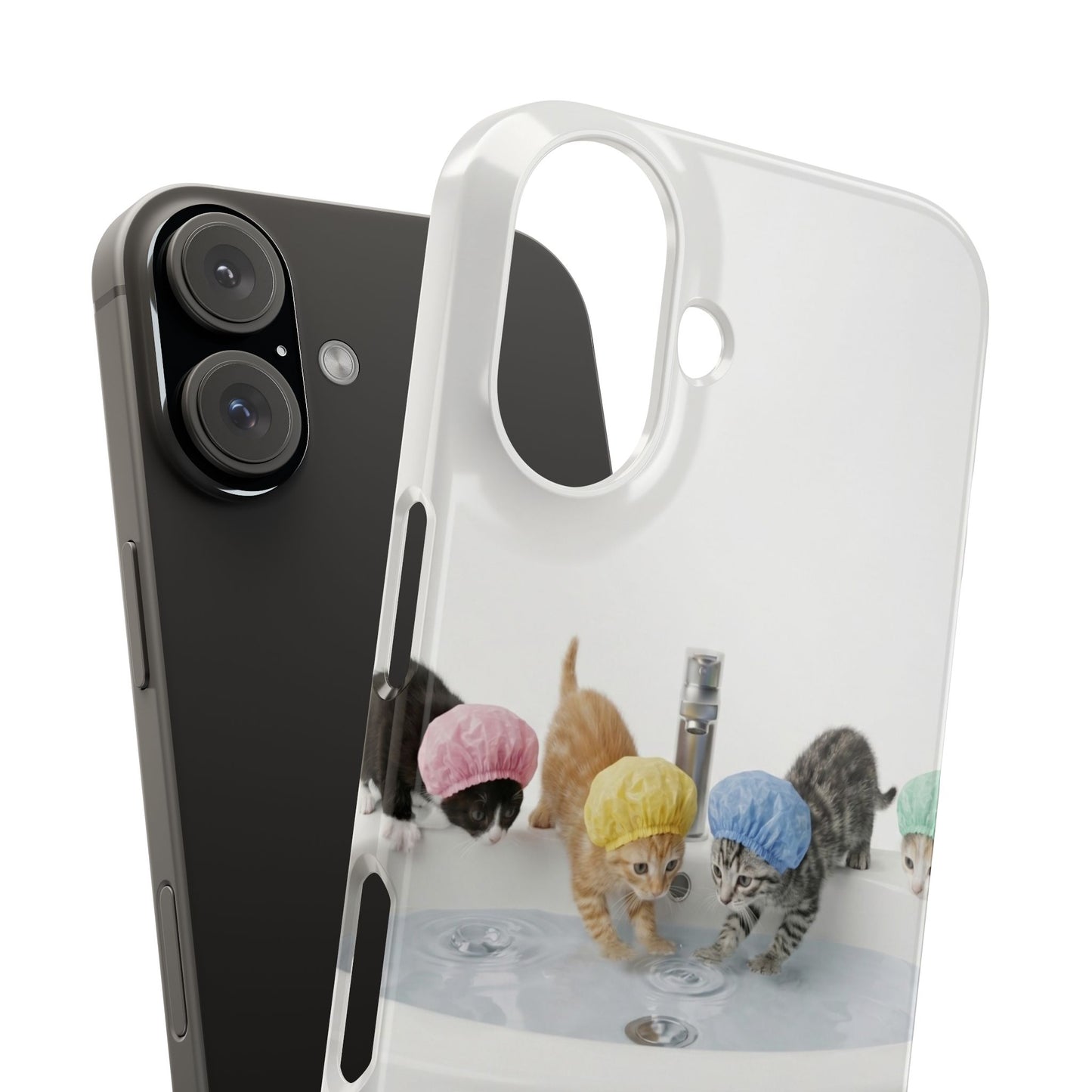 Slim Phone Case — Cute Kittens in Bathtub Design