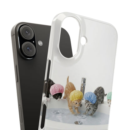 Slim Phone Case — Cute Kittens in Bathtub Design