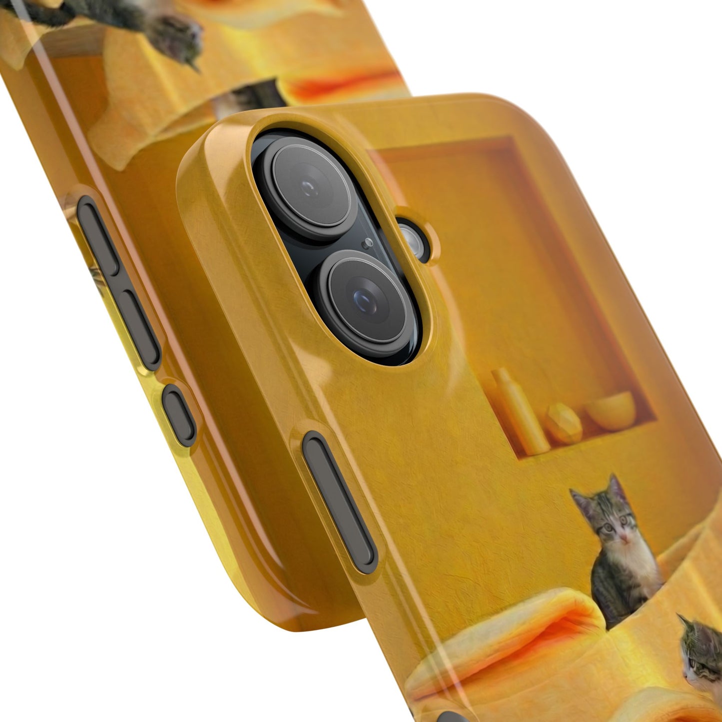 Cat Cozy Phone Case – Cute Kittens in Yellow Living Room Snap Case