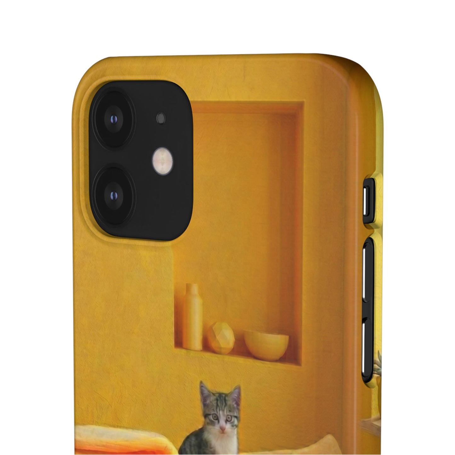 Cat Cozy Phone Case – Cute Kittens in Yellow Living Room Snap Case
