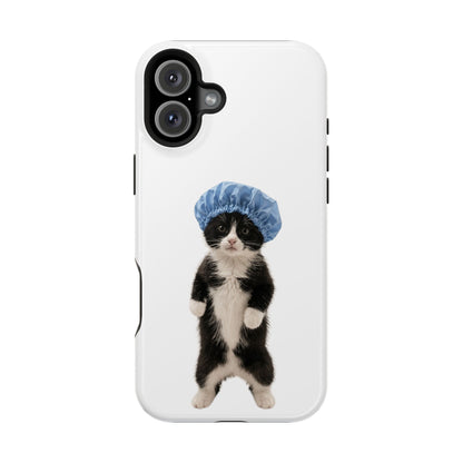 Cute Cat in Shower Cap Magnetic Impact-Resistant Phone Case