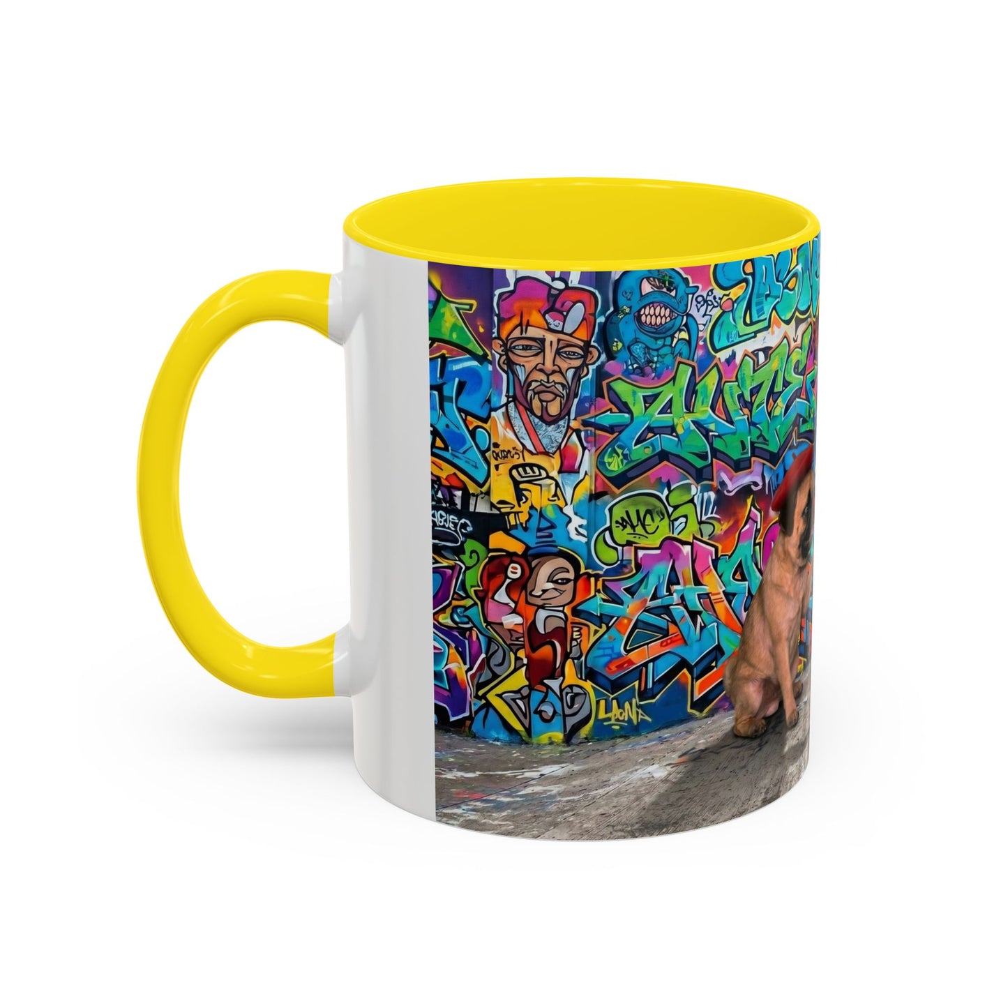 Graffiti Pug Coffee Mug — Colorful Street Art Accent Mug (11/15oz)